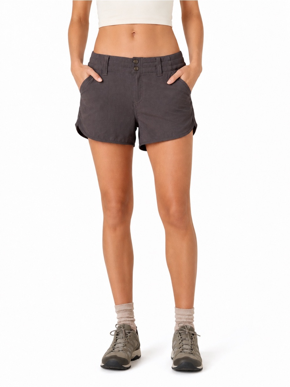Kühl Shorts Gray Zip Pockets 5" Inseam Hiking Outdoor Women's Size 4